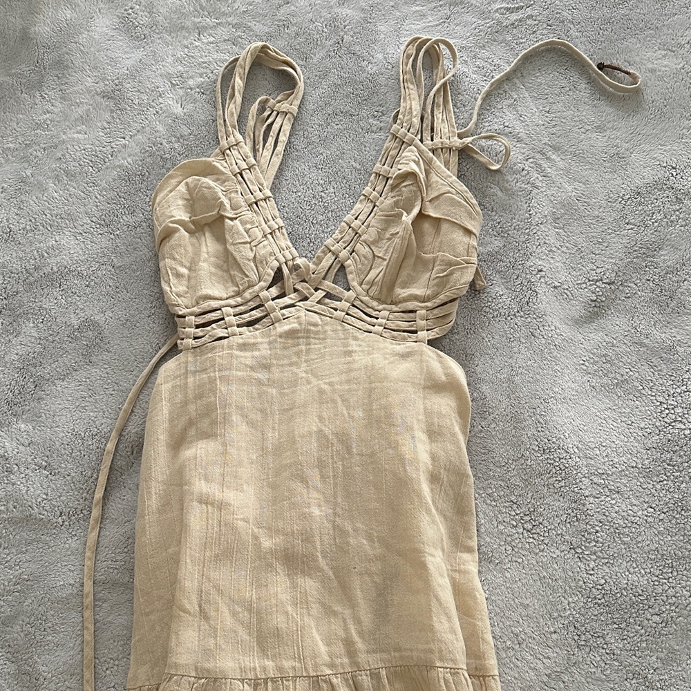 Free People Beige Strappy Dress